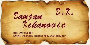 Damjan Kekanović vizit kartica